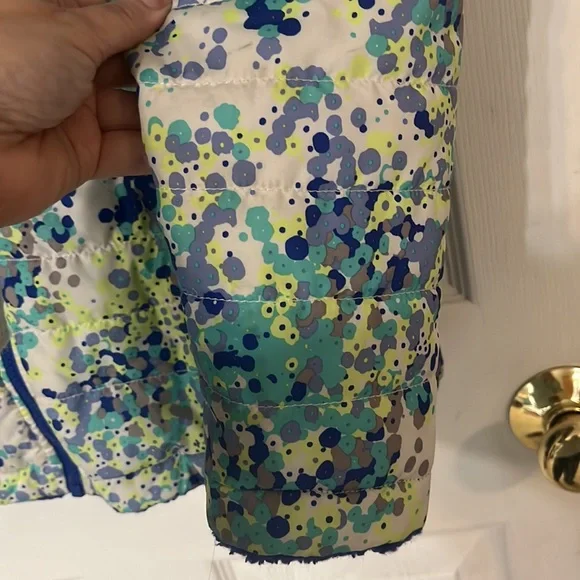 Girls The north face reversible blue splattered jacket - Picture 9 of 14